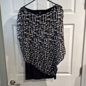 White House Black market black and White Geometric Top/ mini dress.